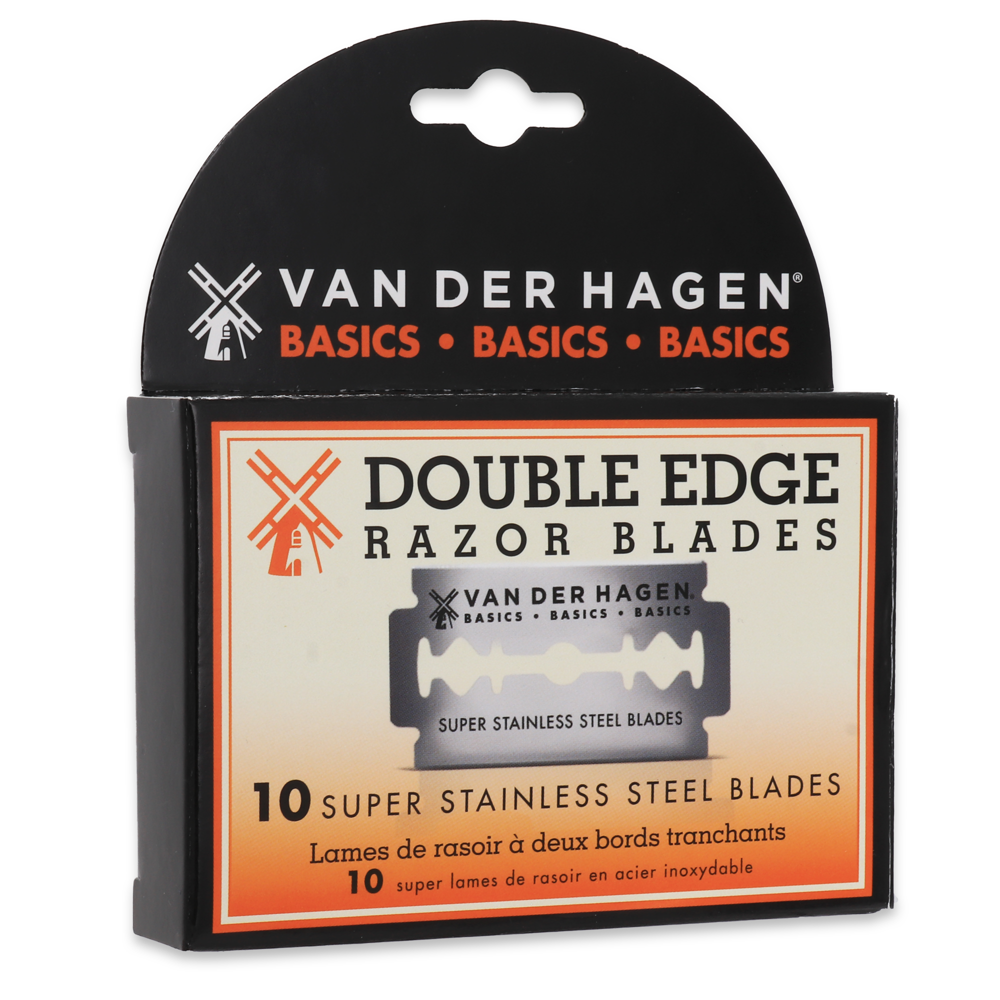 Van der Hagen Razor Blades, Stainless Steel, Double Edge, Basics, Box - 10 ct